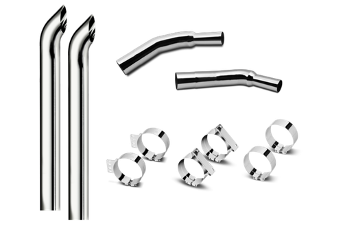 6 Inch Dia Hoosier Tip Exhaust Kit with 120 Inch Tall One Piece Top Pipe KW