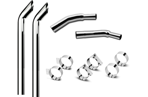 6 Inch Dia Cowboy Tip Exhaust Kit with 96 Inch Tall One Piece Top Pipe KW