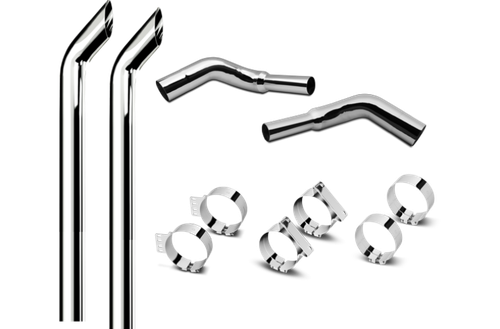 7 Inch Dia Cowboy Tip Exhaust Kit with 96 Inch Tall One Piece Top Pipe KW
