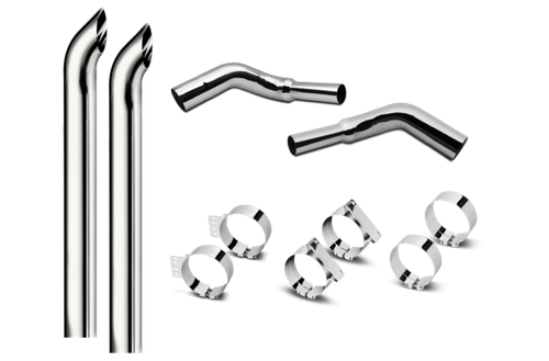 6 Inch Dia Hoosier Tip Exhaust Kit with 96 Inch Tall One Piece Top Pipe KW