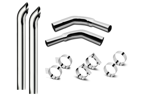 8 Inch Dia Hoosier Tip Exhaust Kit with 120 Inch Tall One Piece Top Pipe KW