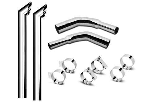 8 Inch Dia Desperado Tip Exhaust Kit with 120 Inch Tall One Piece Top Pipe KW