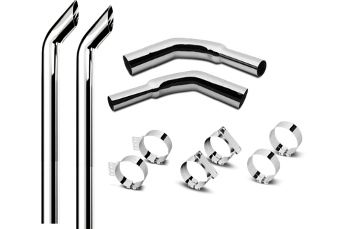 7 Inch Dia Cowboy Tip Exhaust Kit with 96 Inch Tall One Piece Top Pipe KW