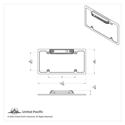 License Plate Frame With LED Light - Chrome