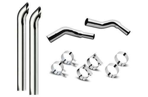 7 Inch Dia Hoosier Tip Exhaust Kit with 120 Inch Tall One Piece Top Pipe KW