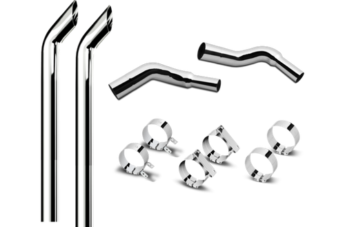 6 Inch Dia Cowboy Tip Exhaust Kit with 114 Inch Tall One Piece Top Pipe KW