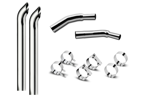 8 Inch Dia Hoosier Tip Exhaust Kit with 120 Inch Tall One Piece Top Pipe KW