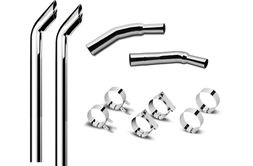 8 Inch Dia Cowboy Tip Exhaust Kit with 120 Inch Tall One Piece Top Pipe KW