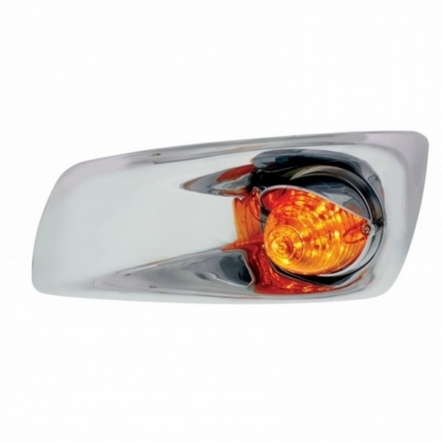 Fog Light Cover With 19 Amber LED Beehive Light & Visor For 2007-17 KW T660
