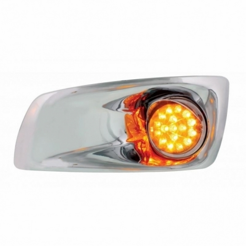 Fog Light Cover With Amber LED Hi/Lo Clear Style Reflector Light & Visor For 2007-2017 KW T660