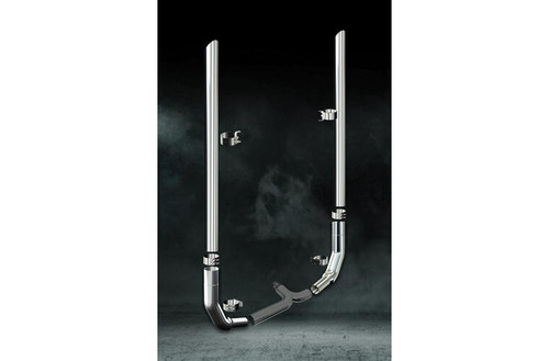 8 Inch Dia Slash Cut Tip Exhaust Kit with 114 Inch Tall One Piece Top Pipe KW