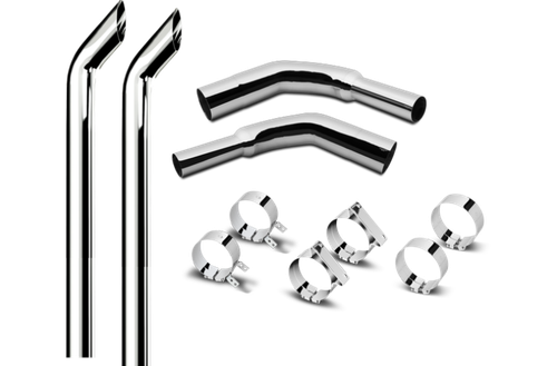 7 Inch Dia Cowboy Tip Exhaust Kit with 96 Inch Tall One Piece Top Pipe KW