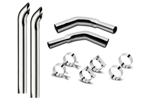 6 Inch Dia Hoosier Tip Exhaust Kit with 96 Inch Tall One Piece Top Pipe KW