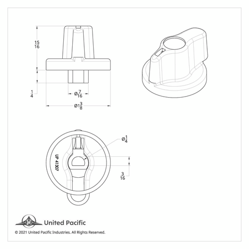 Signature Series A/C Control Knob For International Trucks -Indented