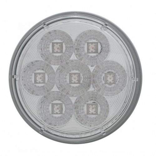 7 LED 4" Round Reflector Light (Stop, Turn & Tail) - Red LED/Clear Lens
