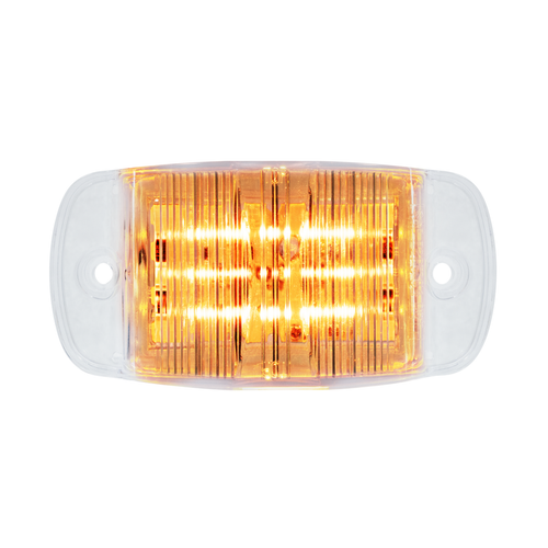 8 LED Rectangular Clearance/Marker Light - Amber LED/Clear Lens (Bulk)