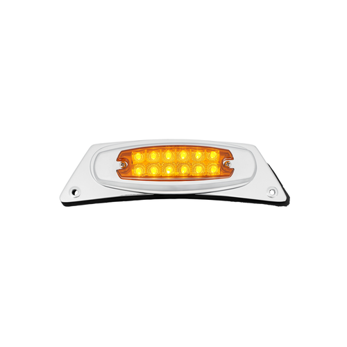 Chrome Fender Light Bracket With 12 LED Reflector Light - Amber LED