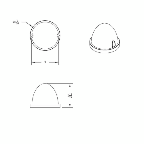 17 LED Watermelon Flush Mount Kit With Low Profile Bezel - Amber LED/Amber Lens