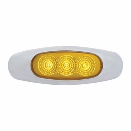 3 LED Reflector Light (Clearance/Marker) - Amber LED/Amber Lens