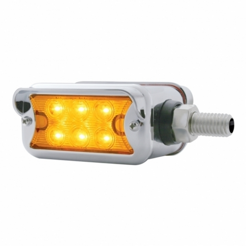 12 LED Dual Function Double Face Light W/Visor - Horizontal Mount - Amber & Red LED/Amber & Red Lens