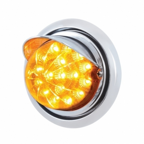Front Bumper Light With 17 Amber LED Dual Function Clear Reflector Light & Visor For FL Columbia