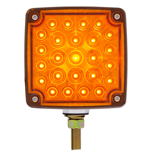 52 LED Single Stud Double Face Turn Signal Light - Amber & Red LED
