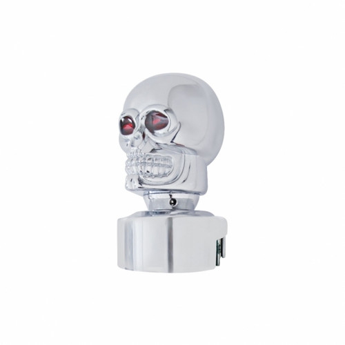 Skull Head Gearshift Knob With 13/15/18 Speed Adapter - Chrome Skull Head Gearshift Knob With 13/15/18 Speed Adapter - Chrome