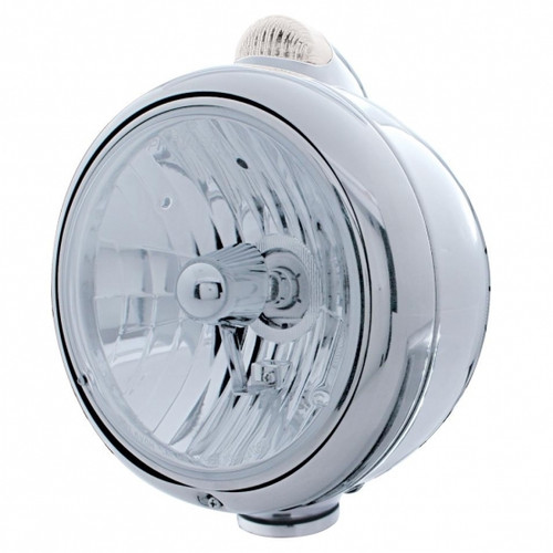 Stainless Steel Guide 682-C Style Headlight Crystal H4 & LED Signal - Clear Lens Stainless Steel Guide 682-C Style Headlight Crystal H4 & LED Signal - Clear Lens