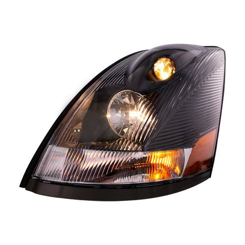 Black Headlight For 2003-2017 Volvo VN/VNL - Driver Black Headlight For 2003-2017 Volvo VN/VNL - Driver