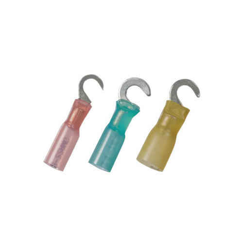 16-14 AWG #10 Stud CS Heat Shrink Hook Terminal - Blue (5-Pack) 16-14 AWG #10 Stud CS Heat Shrink Hook Terminal - Blue (5-Pack)