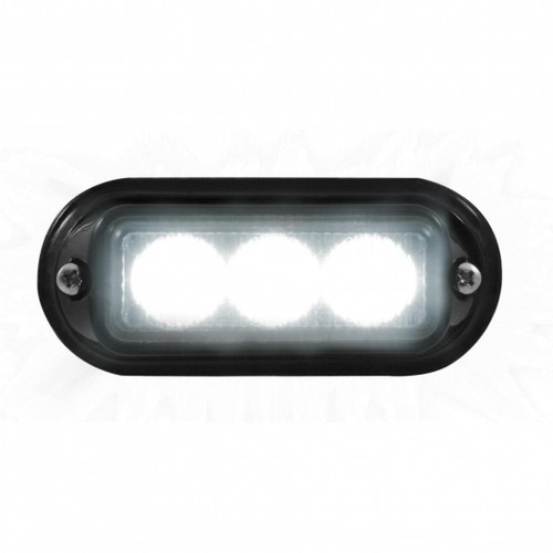 3 LED Warning Light With Black Bezel - White LED (Bulk) 3 LED Warning Light With Black Bezel - White LED (Bulk)