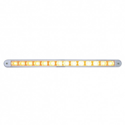 14 LED 12" Auxiliary Warning Light Bar With Bezel - Amber LED/Clear Lens 14 LED 12" Auxiliary Warning Light Bar With Bezel - Amber LED/Clear Lens