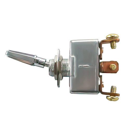 All Metal Heavy Duty Toggle w/ 3 Screw Terminals 50 Amp 12V S.P.S.T. On/Off/On 1 Pc. All Metal Heavy Duty Toggle w/ 3 Screw Terminals 50 Amp 12V S.P.S.T. On/Off/On 1 Pc.