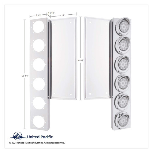 Front Air Cleaner Kit With Twelve 2" Flat Light & Grommet For Freightliner Front Air Cleaner Kit With Twelve 2" Flat Light & Grommet For Freightliner