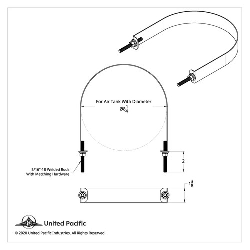 304 Stainless Steel Air Tank Straps For 8-1/4" Round Air Tank (Card of 2) 304 Stainless Steel Air Tank Straps For 8-1/4" Round Air Tank (Card of 2)