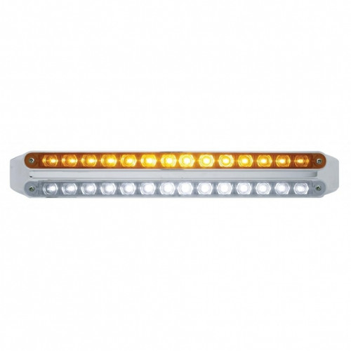 Dual 14 LED 12" Light Bars - Amber & White LED/Amber & Clear Lens Dual 14 LED 12" Light Bars - Amber & White LED/Amber & Clear Lens