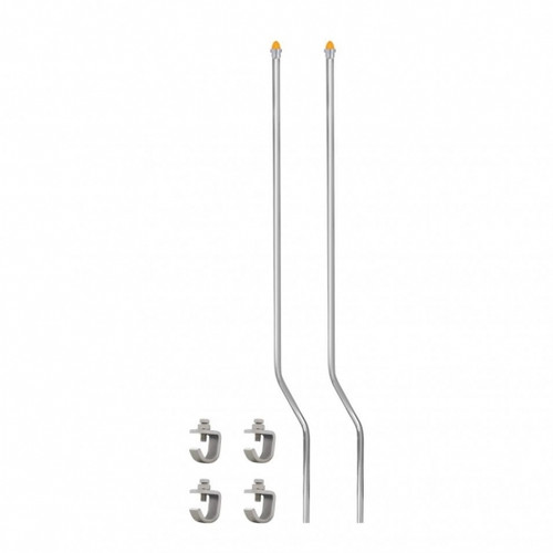 Stainless Bumper Guide Kit With Watermelon Lens Top - Amber Lens (Pair) Stainless Bumper Guide Kit With Watermelon Lens Top - Amber Lens (Pair)