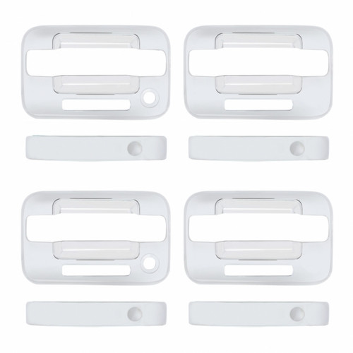 Chrome Door Handle Cover Set For 2004+ Ford F-150 4-Door Models With Keyless Entry Chrome Door Handle Cover Set For 2004+ Ford F-150 4-Door Models With Keyless Entry