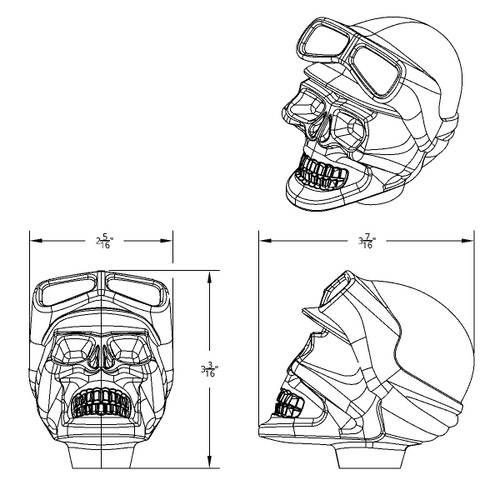 Skull Biker 1/2"-13 Thread-on Shift Knob - Chrome(Bulk) Skull Biker 1/2"-13 Thread-on Shift Knob - Chrome(Bulk)