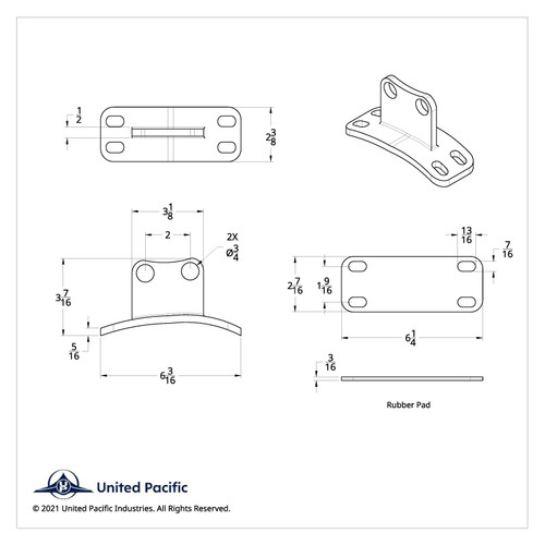 Stainless Lower Exhaust Bracket For Peterbilt 359/379 Stainless Lower Exhaust Bracket For Peterbilt 359/379