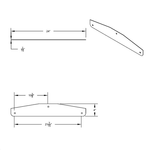 4" X 24" Stainless Largecar Bottom Mud Flap Plate - Bolt Thru 4" X 24" Stainless Largecar Bottom Mud Flap Plate - Bolt Thru