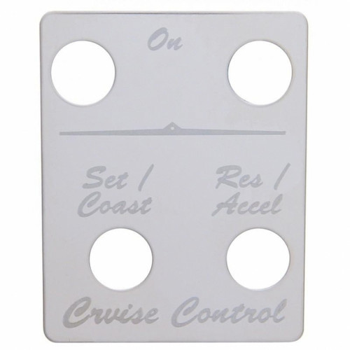 Stainless Steel Switch Name Plate For Peterbilt - Cruise Control (4 Switches) Stainless Steel Switch Name Plate For Peterbilt - Cruise Control (4 Switches)