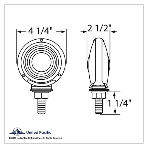 Double Face Turn Signal Light With Visor - Amber & Red Lens Double Face Turn Signal Light With Visor - Amber & Red Lens