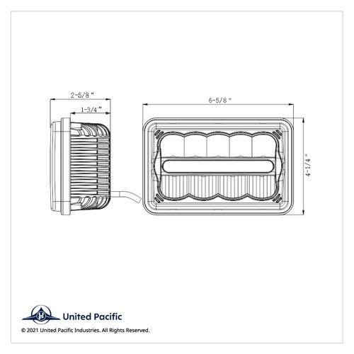 ULTRALIT - 9 High Power LED 4" X 6" Rectangular Light With White Position Light Bar ULTRALIT - 9 High Power LED 4" X 6" Rectangular Light With White Position Light Bar