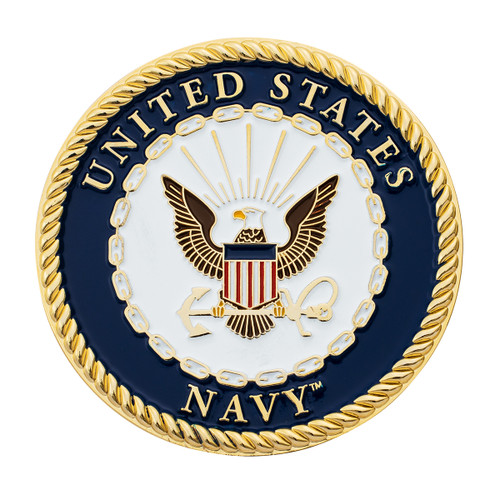 1-3/4" U.S. Military Adhesive Metal Medallion - Navy 1-3/4" U.S. Military Adhesive Metal Medallion - Navy