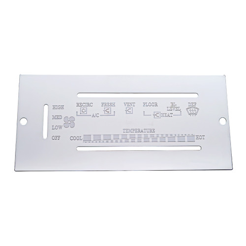 1987-1995 Peterbilt Stainless A/C Control Plate 1987-1995 Peterbilt Stainless A/C Control Plate