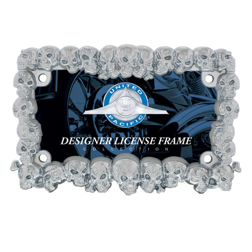 Skull Motorcycle License Plate Frame - Chrome Skull Motorcycle License Plate Frame - Chrome
