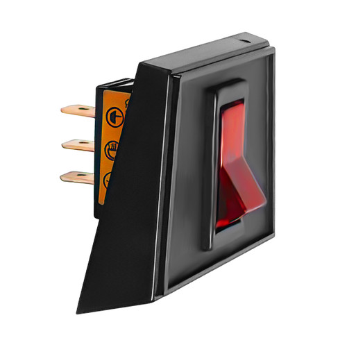 Red Illum Rocker in Panel Mount Combo 20 Amp 12V S.P.S.T. On/Off 1 Set. Red Illum Rocker in Panel Mount Combo 20 Amp 12V S.P.S.T. On/Off 1 Set.