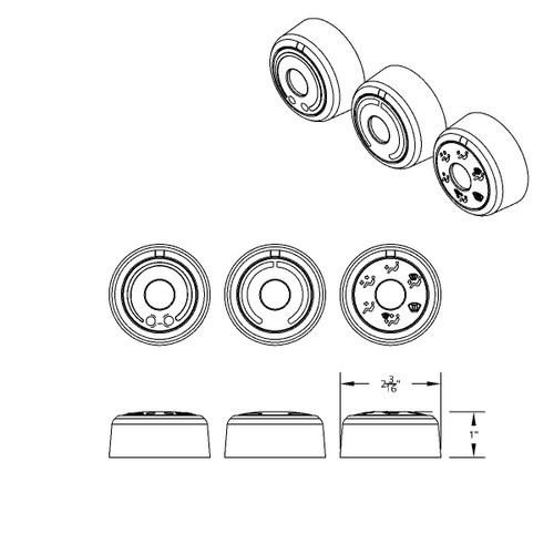 Chrome Plastic A/C Control 6-Piece Dial Covers For 2018-2025 Freightliner Cascadia Chrome Plastic A/C Control 6-Piece Dial Covers For 2018-2025 Freightliner Cascadia