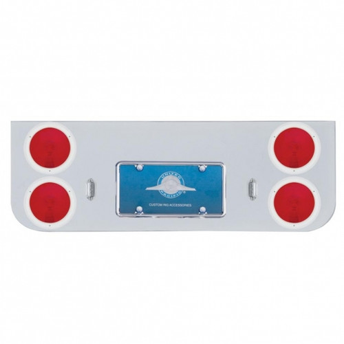 Chrome Rear Center Panel With Four 4" Lights & Stainless Bezels Chrome Rear Center Panel With Four 4" Lights & Stainless Bezels